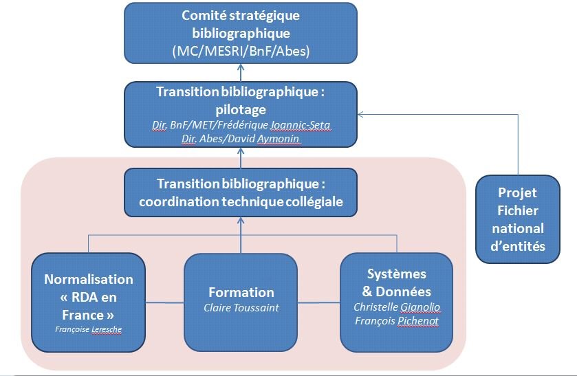 Schéma organisationnel de la transition bibliographique - mars 2021