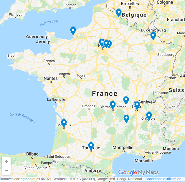 Carte des formateurs